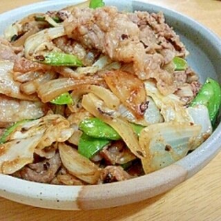 牛丼用の牛肉ｄｅゴマ味噌炒め♪